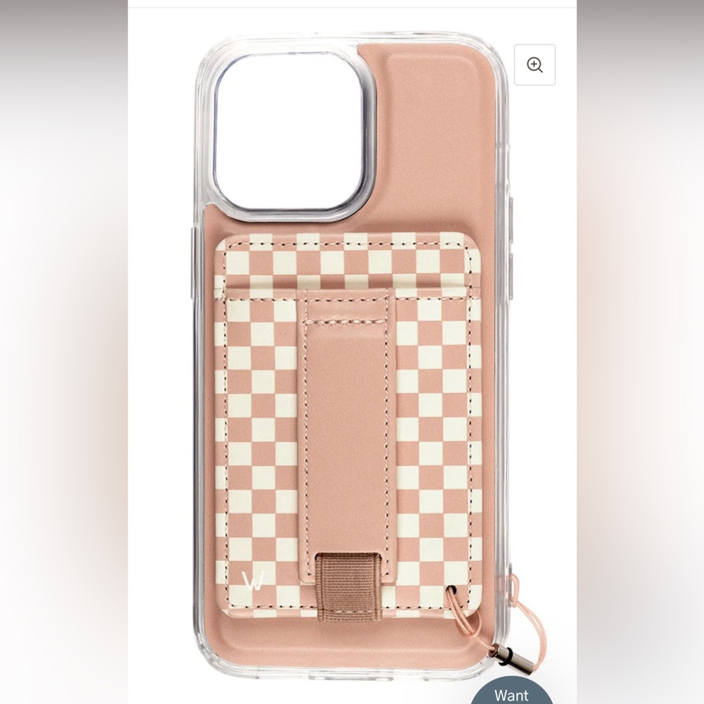 Walli Blush Check Magnetic iPhone 15 Pro Max case